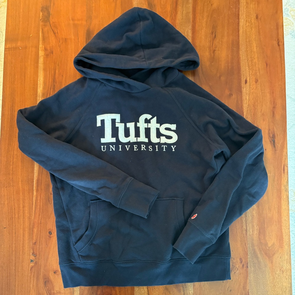 Tufts University Long Sleeve Navy Sweatshirt Hoodie League Women's Size Medium